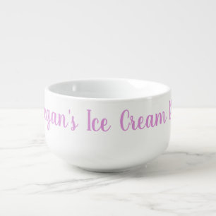 Ice Cream Bowl Funny Gag Novelty Gift Pink Name