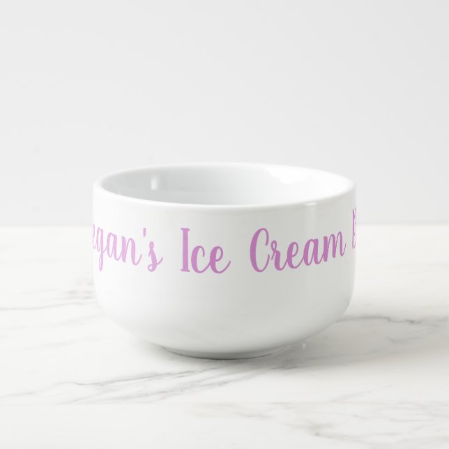 Ice Cream Bowl Funny Gag Novelty Gift Pink Name (Front)