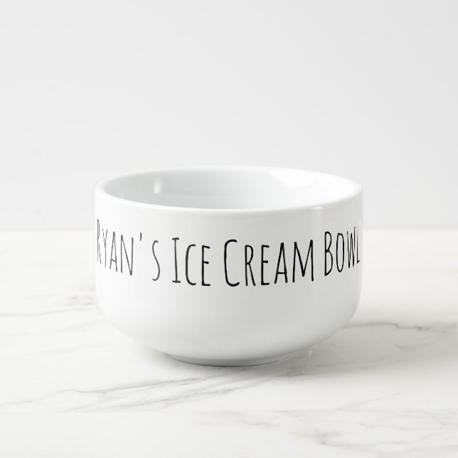 Ice Cream Bowl Funny Novelty Gag Gift Name Black (Front)