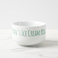 Ice Cream Bowl Funny Novelty Gag Gift Name Green