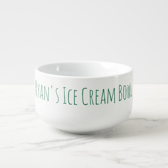 Ice Cream Bowl Funny Novelty Gag Gift Name Green (Front)