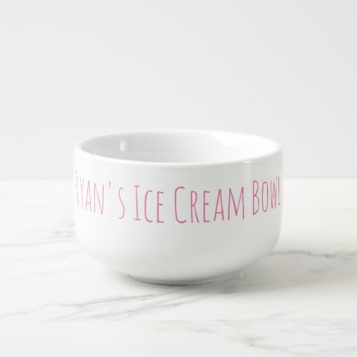 Ice Cream Bowl Funny Novelty Gag Gift Name Pink