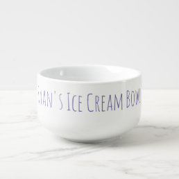 Ice Cream Bowl Funny Novelty Gag Gift Name Purple