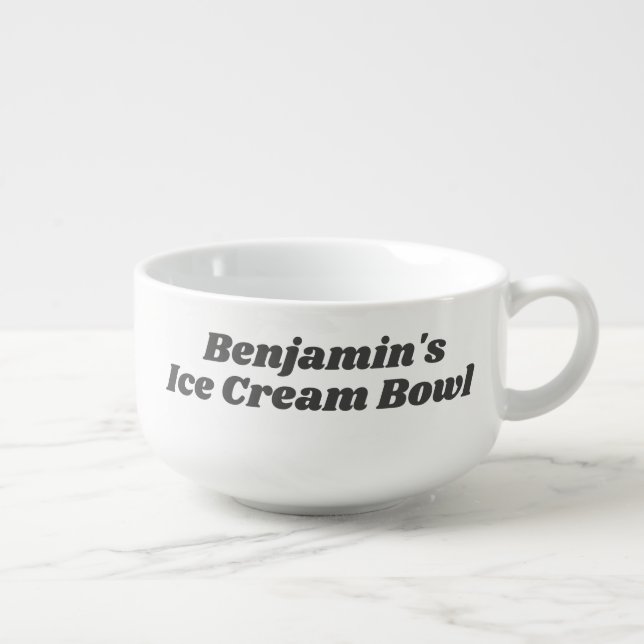 Ice Cream Bowl Funny Novelty Gag Gift Retro Name (Left)