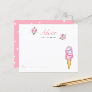 Ice Cream Bridal Shower Advice For the Bride Card