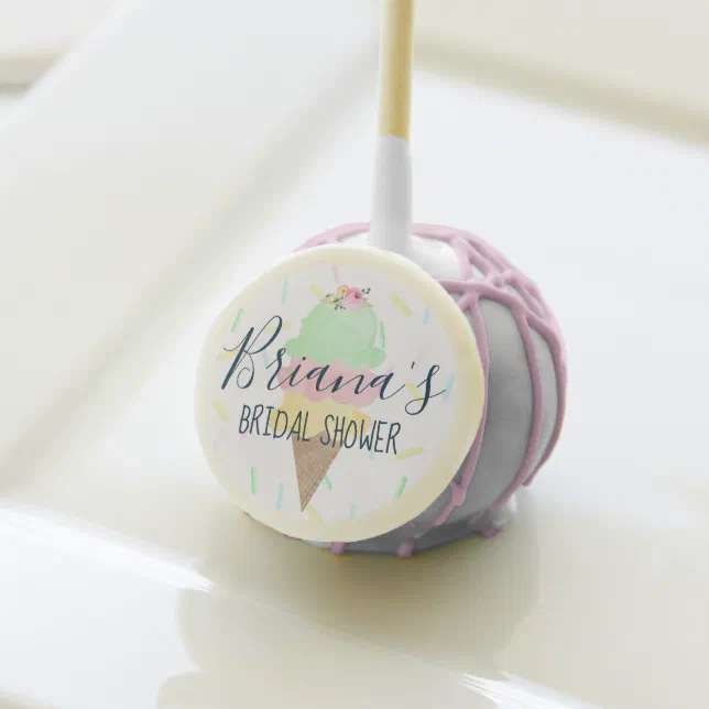 Ice Cream Bridal Shower Cake Pops | Zazzle