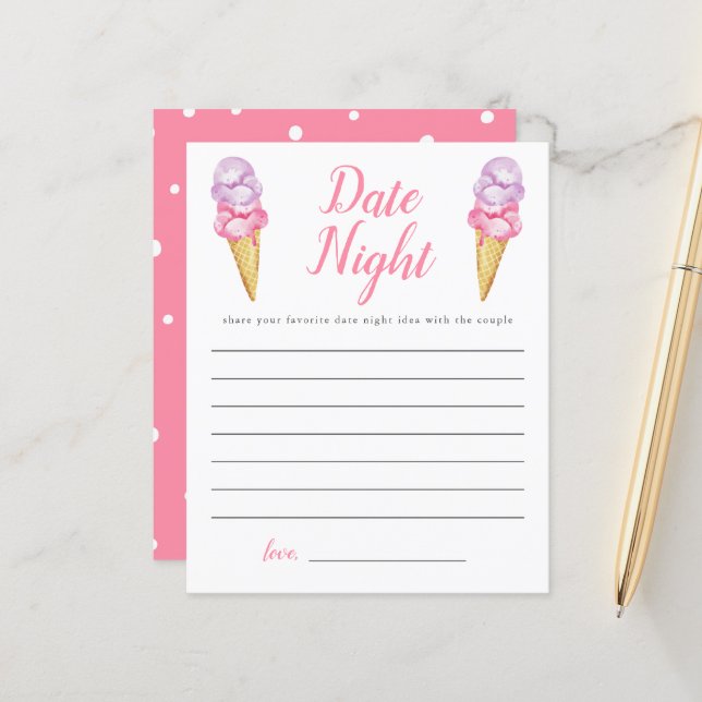 Ice Cream Bridal Shower Date Night Ideas (Front/Back In Situ)