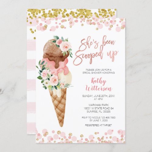 Ice Cream Bridal Shower  Invitation