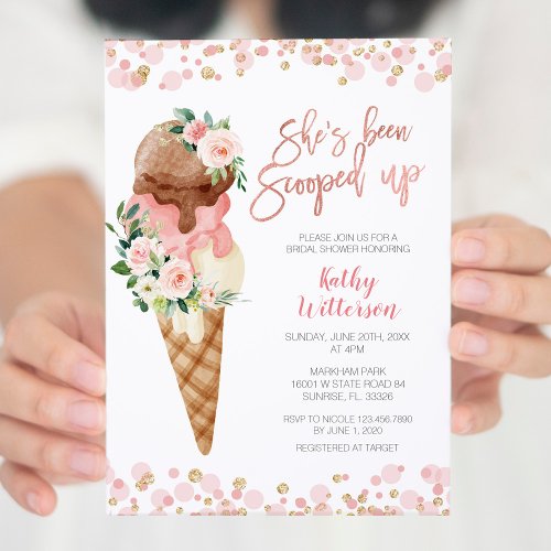 Ice Cream Bridal Shower  Invitation