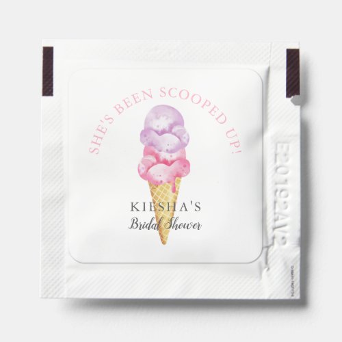 Ice Cream Bridal Shower Pink Waffle Cone Hand Sanitizer Packet