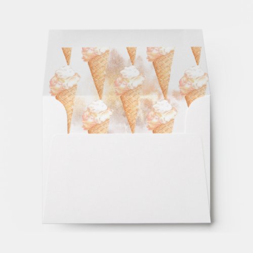 Ice Cream Bridal Shower Return Address Envelope