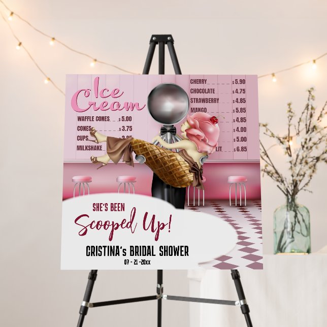 Ice cream Bridal Shower Scooped Up Foam Board (In Situ (Stand))