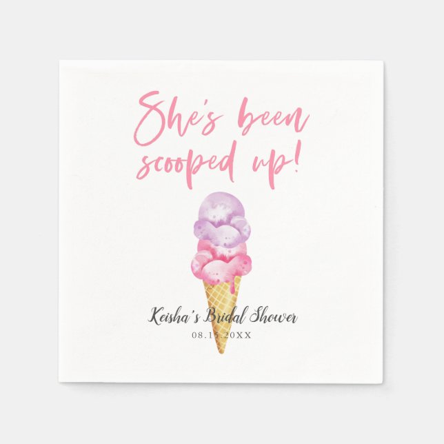Ice Cream Bridal Shower Scooped Up Napkins (Front)