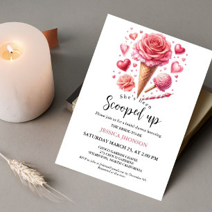 Ice cream bridal shower she's been scooped up  invitation