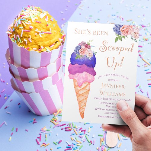 Ice Cream Bridal Shower Shes been Scooped Up  Invitation
