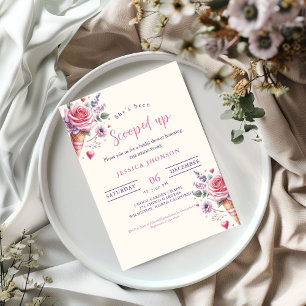 Ice cream bridal shower she's been scooped up  invitation