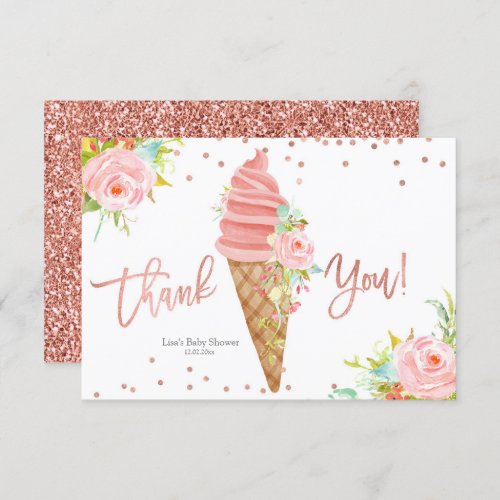 Ice Cream Bridal Shower Thank You Card