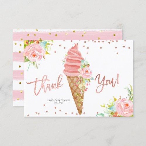 Ice Cream Bridal Shower Thank You Card