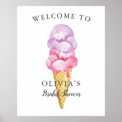 Ice Cream Bridal Shower Welcome Sign