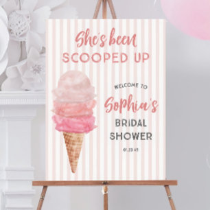 Ice Cream Bridal Shower Welcome Sign Template, She