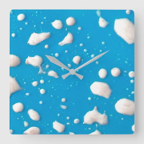 Ice cream bubbles texture square wall clock