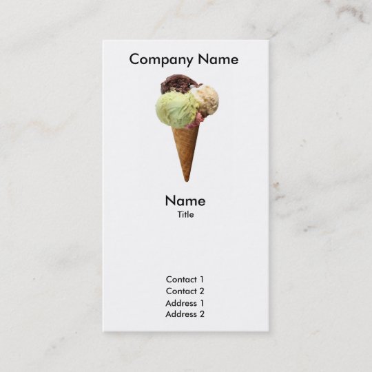 ice cream business card