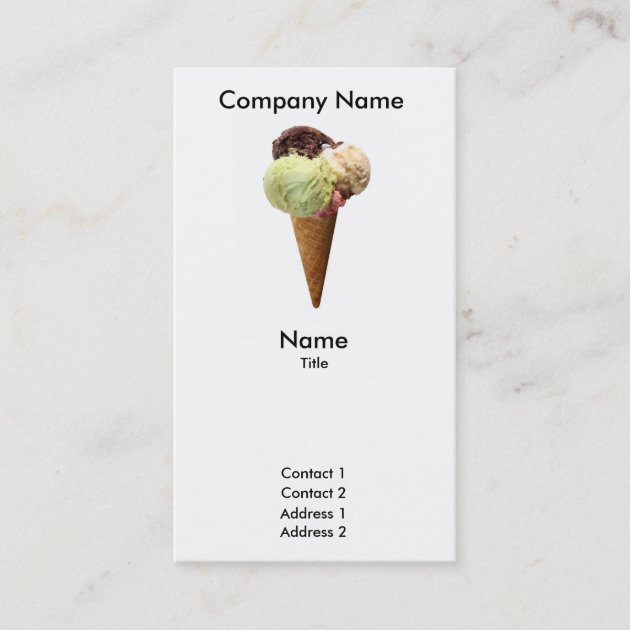 ice cream business card ice cream business card
