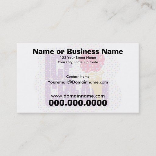 Customizable Ice Cream Business Card
