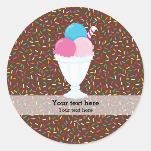 Ice cream business classic round sticker