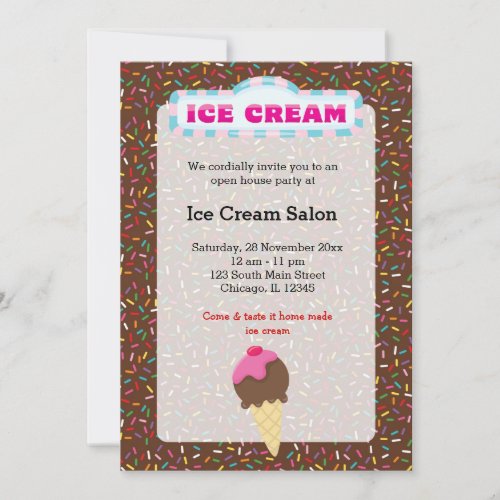 Ice cream business invitation