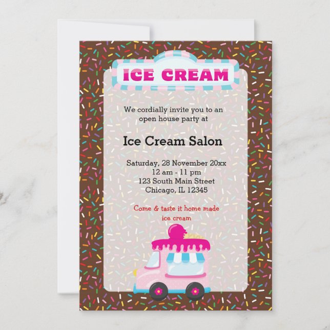 Ice cream business invitation (Front)