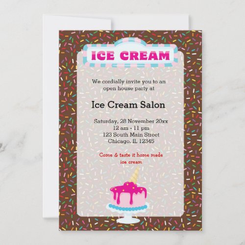 Ice cream business invitation