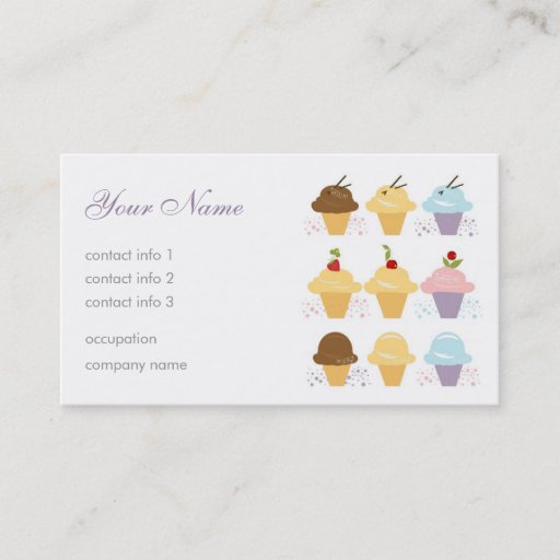 Customizable Ice-Cream Cafe Business Card Templates