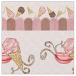 Ice Cream Cafe - Small Print Fabric
