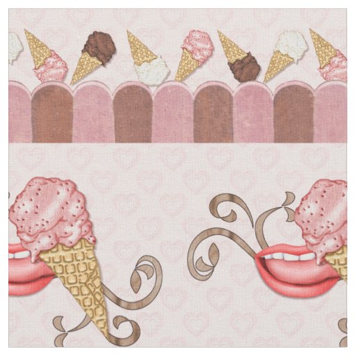 Ice Cream Cafe - Small Print Fabric