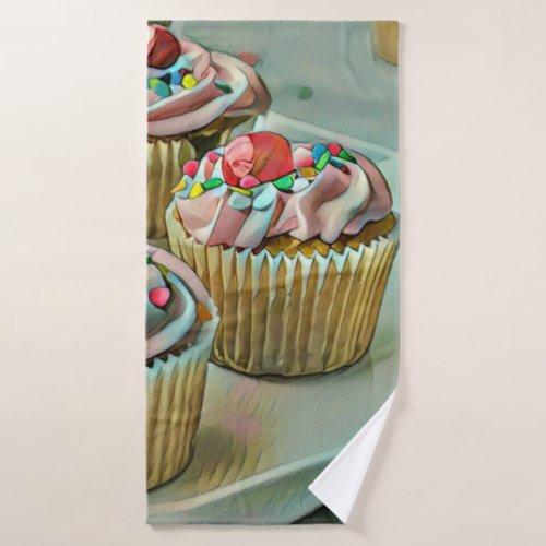 Ice cream cake bath towel set