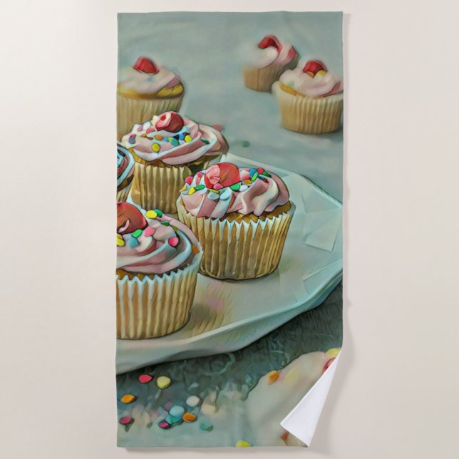 Ice cream cake beach towel (Front)