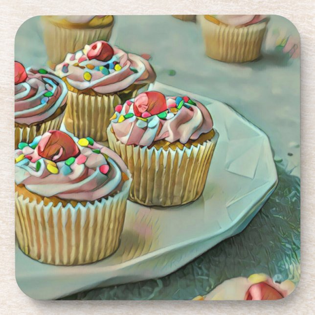 Ice cream cake beverage coaster (Front)