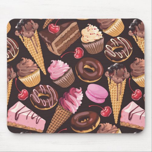 Ice Cream Cake Cupcakes and Cheesecake Delight Mouse Pad