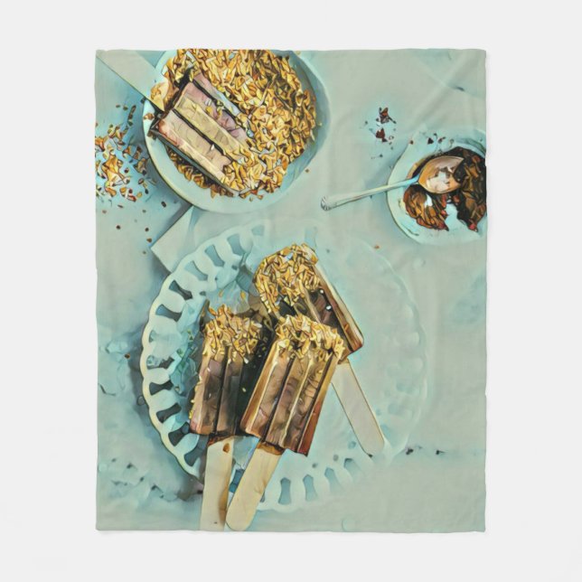 Ice cream cake fleece blanket (Front)