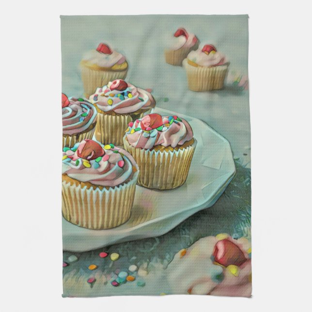 Ice cream cake kitchen towel (Vertical)
