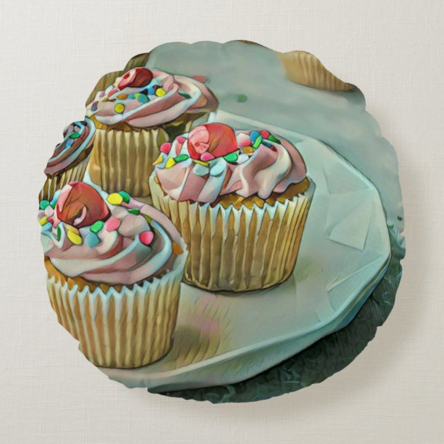 Ice cream cake round pillow (Front)