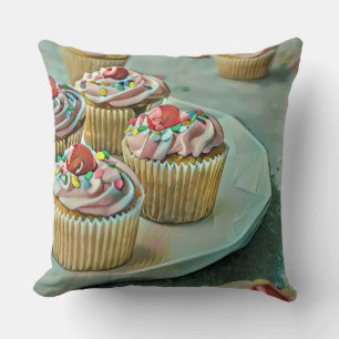 Ice cream cake throw pillow