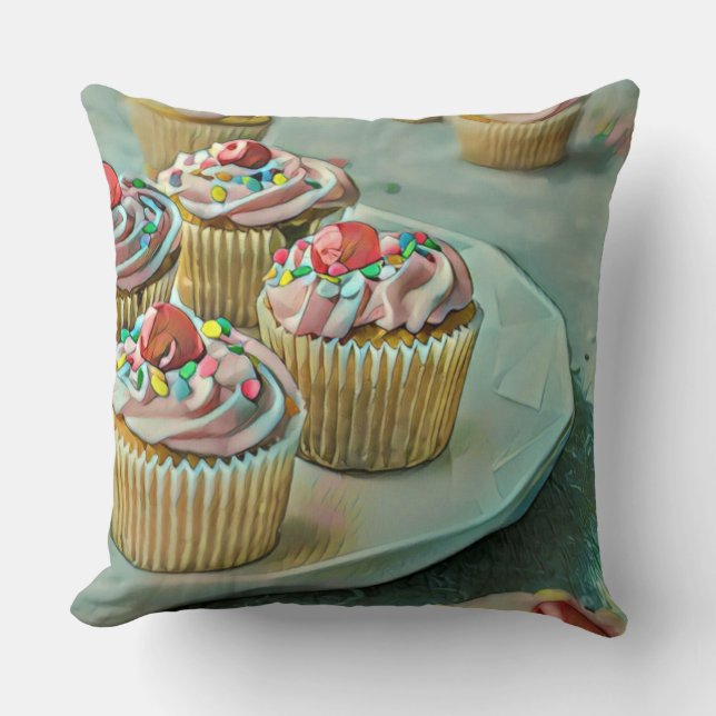 Ice cream cake throw pillow (Front)