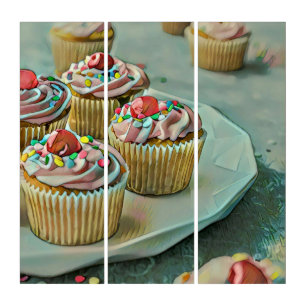 Ice cream cake triptych