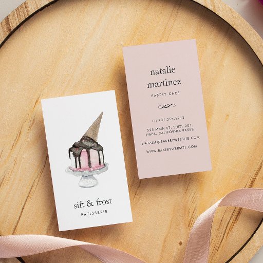 Customizable Ice Cream Cake | Vertical Business Card