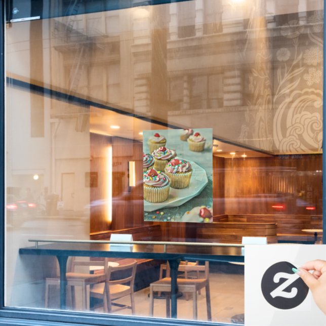 Ice cream cake window cling (Cafe Window)