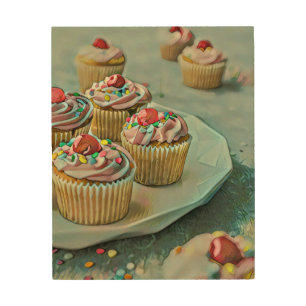 Ice cream cake wood wall art