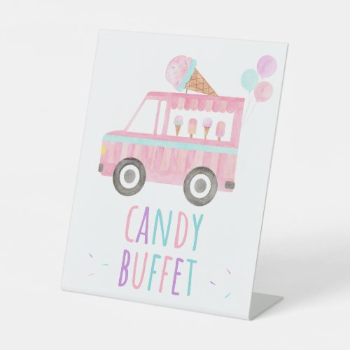 Ice Cream Candy Buffet Birthday Pedestal Sign