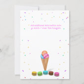 Ice cream candy land sweetie birthday party invitation (Back)